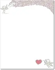 Bow and Arrow Heart of Love Writing Stationery Paper - 80 Sheets