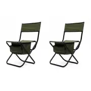 AFAIF Portable Folding Outdoor Camping Chair with Storage Bag Green (2-Piece)