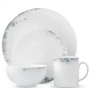 Vera Wang Wedgwood 4 Piece Place Setting Dinner Set Gray & White NEW