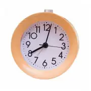 Analog Wood Alarm Clock, Round Non Ticking Silent with Arabic Numerals Yellow