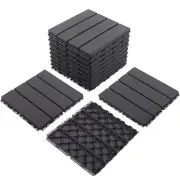 Plastic Interlocking Deck Tiles Pack Patio Flooring 12"x12" for Outdoor 9 Pack