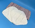 3 Piece 2 White Woven Trivets-Hot 7" Pads 1 Red-White 11"x12" Dish Cloth New ONS