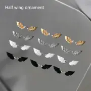 2Pairs Nail Diamond Half Wings Shape Pendant Metal Stereoscopic DIY Charms