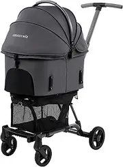 AIRBUGGY WIZ X DIM Grey Air Buggy with X Dim Gray AD9372 wizx Lightweight Compact Pet Cart