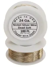 24 Ga Nickel Silver Round Wire 100 Ft. Spool ( Dead Soft ) Made In USA