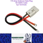 1 x 175amp Anderson Style Plug With 1 Meter 4AWG Cable with Eye Terminals