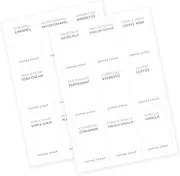 Coffee Syrup Labels for Caramel,Vanilla,Mocha Classic Coffee Syrup Bottles, Minimalist Coffee bar Espresso Coffee Bean, Chocolate, Mint Pre-Printed Stickers, Flushable Waterproof and Oil-Proof(White)