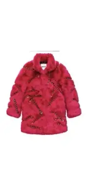Moschino x Jeremy Scott x H&M Faux Fur Coat with Gold Chain Detail