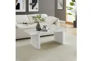 Coffee Table | Sintered Stone Top | MDF Base | Glossy White Finish
