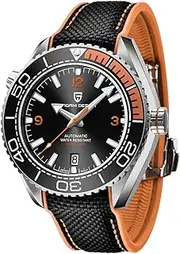 [PAGRNE DESIGN] Pagani Design Automatic Watches for Men Analog Stainless Steel Mechanical Watches Men's 100M Diver Watch Sports Watch Ceramic Bezel Luminous Sapphire Glass Mirror…