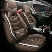 Universal Car Seat Cover for Citroen DS 4S/DS 5Ls/DS6/DS7 Crossback (X74)/DS 9 E-Tense, Leather 5 Seat Protector Brown