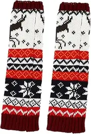 [COLLBATH] Arm Cover Knitted Arm Warmers Gloves Mittens Half-finger Gloves Deer Pattern Soft Warm