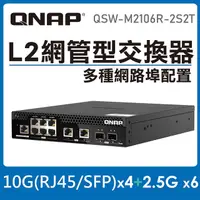 在飛比找PChome24h購物優惠-QNAP 威聯通 QSW-M2106R-2S2T L2 We