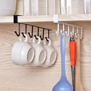 6 Hooks Storage Shelf Wardrobe Cabinet Metal Under Shelves Mug Cup Hanger Bathroom Kitchen Organizer Hanging Rack Holder Amazon Target Stainless Steel