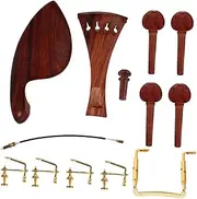 LRXIYODE 1 Set 4/4 Violin Accessories Kit Violin Parts Including Tailpiece Chin Rest Tuning Pegs Fine Tuners Ideal For Violin Repair And Upgrades