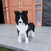 Border Collie Dog Flower Pot,, Dog Shaped Succulent Flower Pot, Animal Shaped Succulent Vase For Home Garden Office Desktop Decoration