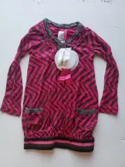 NWT SAMPLE MISS SIXTY GIRL'S AURORE DRESS PINK GRE STRIPE 4A