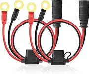 Foileon 2 Pack Wire Harness with M10 (3/8in) XL Eyelet Terminal Connector, PVC Tinned Copper, Battery Tender Leads, Charger Cable Extension, Jump Starter Cable