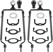 Asjeumt 8 9 10 11 inch Black Lamp Shade Harp Holder, 2 Set Adjustable Height Harp Kit with Crystal & Metal Finial, DIY Replacement Repair Lampshade Bracket E14 E26 E27 Adapter Base Table Floor Light