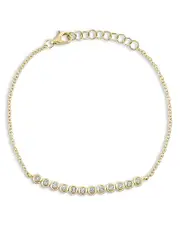 Moon & Meadow 14K Yellow Gold Bailey Diamond Bezel Link Bracelet