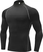 Tesuwel Men's Turtle Neck Thermal Shirt Fleece Lined Ski Cycling Hunting Compression Base Layer,Warm,Quick Dry