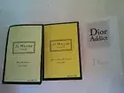 Lot Of 3 x Women's Perfume Samples ,Vials, Cards Jo Malone & Dior