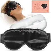 LitBear Weighted Sleep Mask 4.9 oz (140g), Silk Sleeping Mask with Detachable Insert, Women Men Pressure Relief Night Eye Mask with Adjustable Strap, Light Blocking Eye Cover for Relaxation