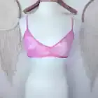 Savage fenty pink sheer lace detail bralette large