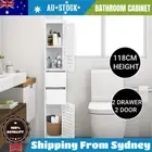 118CM Bathroom Toilet Storage Cabinet Laundry Cupboard Standing Corner Shelf AU