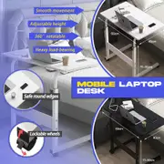 Mobile Laptop Desk Computer Table Stand Adjustable Bed Bedside Portable Study