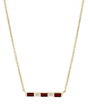 Bloomingdale's Fine Collection Ruby & Diamond Bar Necklace in 14K Gold, 16