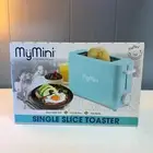 MyMini Single Slice Toaster Blue Extra Wide Slot Bagels Light Blue Nostalgia
