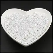 SL 10-1000pcs 2-18MM No Hole ABS Imitation Pearl Beads Round Loose Beads for DIY Jewelry Making Supplies YC730 (Color : White, Item Diameter : 3mm 1000pcs)
