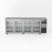 Skope BackBar 4 Glass Swing Door Fridge - BB.4.GSW - Stainless Steel - Right Cooling System - BB.4.GSW-STAINLESS-RH