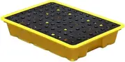 Spill-Proof Tray Oil Tank Spill Tray，1PCS Drum Spill Platform with Drain, Industrial Modular Sump Containment Tray, Drum Spill Containment Pallet for Garage Basement(11 L/49X35X9.5 CM)