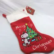 Gemmy Snoopy Christmas Musical Stocking plays Linus & Lucy New Old Stock 2013