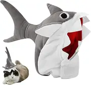 Cartoon Shark Hat,Cute Plush Kitten Cosplay Hat Animal Headpiece - Adjustable Pet Shark Headgear, Funny Costume Cosplay Dress Up for Small and Medium Dogs and Cats