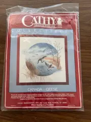 Cathy Needlecraft kit Canada Geese 0502 sealed crewel wool yarn 22 x 22
