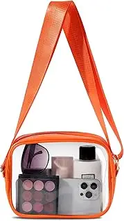 TOBVZOO Clear Purse Crossbody Bag Stadium Approved, Transparent Bag with Adjustable Strap for Concerts Sports Events