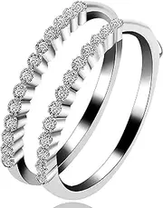 [Uloveido] White-Gold-Plated-Base Round-Brilliant-Shape White Cubic-Zirconia