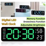 Large Digital Big Jumbo LED Wall Desk Clock Display Alarm Calendar Temperature