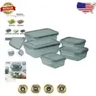 Versatile 10-Pc. Teal Glass Storage Containers - Leakproof & Mess-Free Meal Prep