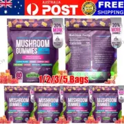 Mushroom Gummies 2500mg 80 with Lion's Mane Ashwaghanda Brain and Nervous System