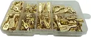 BIZOCA 1 Box 160 Pcs 2.8/4.8/6.3mm Automotive Crimping CableTerminal Blocks Brass Gold Plated Pins/Connectors DJ621B7.8C DJ621-3.5A