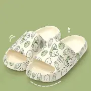 Green Summer Women Men's Slippers Indoor Bath Thick Platform Non-slip Home