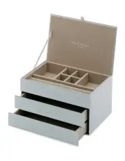 [One Six Eight London] Gabriella Duck Egg Blue Medium Jewellery Box