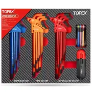 TOPEX 38Pcs Allen Key Set Hex Key Allen Wrench Folding Ball End Metric/SAE/Star