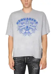 [Dsquared2] Dsquared2-Dragon Bros Football T-Shirt-Uomo L