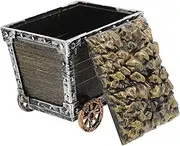 LALADEFIEE Jewelry Organizer Storage Unit Bin Container Miniature Treasure Chest Treasure Chest for Versatile Storage Mine Wagon Golden Plastic
