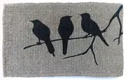 Birds on Branch Grey and Black 100% Coir Doormat - Entry Mat, Welcome Mat, Door mat, Non Slip, Anti Slip, Front Door, Waterproof, Durable